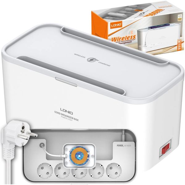 Ładowarka Listwa Zasilacz Organizer Kabli USB QI zdjęcie 1