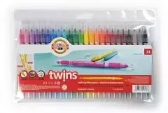 Flamastry Twins dwustronne 24 kolory zdjęcie 1