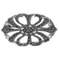 SREBRNA BROSZKA KWIAT Z CYRKONIAMI SREBRO PRÓBY 925