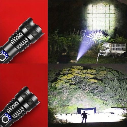 LATARKA LED MOCNA AKUMULATOROWA TAKTYCZNA ZOOM BIWAKOWA USB-C na Arena.pl