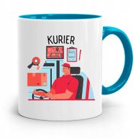 Kubek Błękitny Dla Kuriera Najlepszy Kurier Z Nadrukiem Ze Zdjęciem