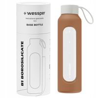 Wessper B1 Butelka szklana na wodę bidon z miarką na napoje 500ml 0,5L