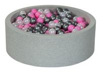 Suchy basen dla dziecka z piłeczkami 450szt (perłowy, pudrowy róż, srebrny)