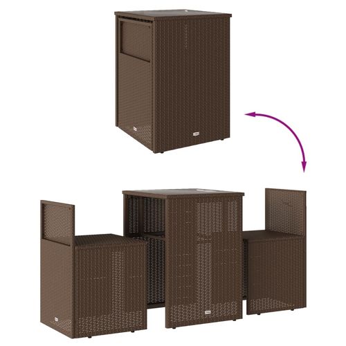 3-cz. zestaw mebli bistro z poduszkami, brązowy, polirattan na Arena.pl