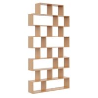 Regał otwarty, ścienny, biblioteczka, KADO, 124x18x240, buk | TYLETEGOTU