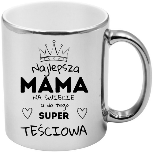 KUBEK SREBRNY PREMIUM Z NADRUKIEM DLA MAMY TEŚCIOWEJ PREZENT DZIEŃ MATKI na Arena.pl