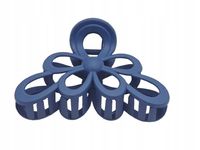 Duża spinka klamra plastikowa kwiatek matowa niebieski 11cm