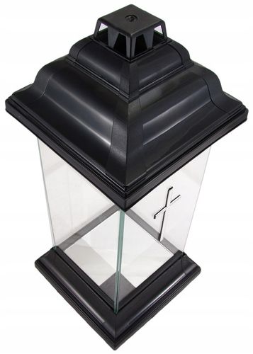 Duży znicz szklany kapliczka lampion z krzyżem na Arena.pl