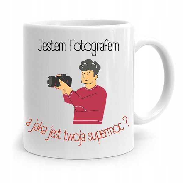 Kubek Dla Fotografa Jaka Jest Twoja Supermoc? Z Nadrukiem Ze Zdjęciem zdjęcie 1