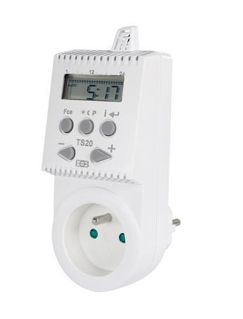 TERMOSTAT GNIAZDKOWY ELEKTROBOCK TS20 Z PROGRAMATOREM TYGODNIOWYM na Arena.pl