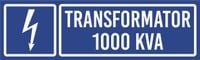 Tabliczka informacyjna - Transformator 1000 KVA grawer piktogram 20x6 cm