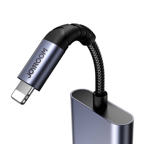 Adapter audio 2w1 Joyroom SY-L01 lightning do 3.5mm + lightning (czarny) na Arena.pl