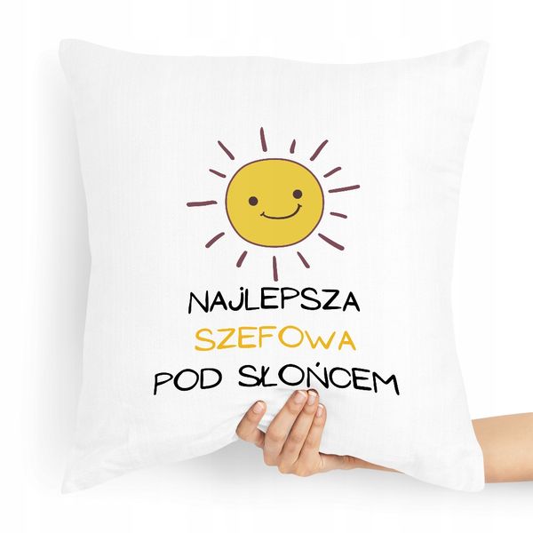 Poduszka Prezent Dla Szefa Najlepsza Pod Słońcem Z Nadrukiem Ze Zdjęciem zdjęcie 1