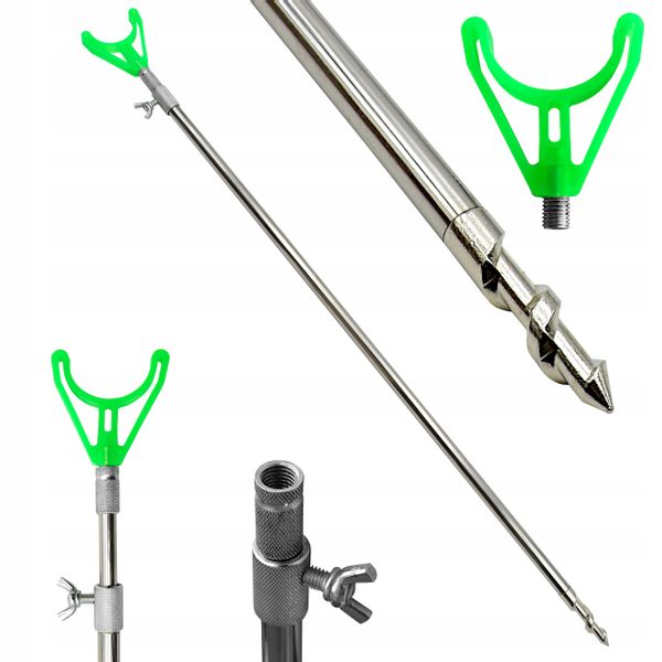 PODPÓRKA WĘDKARSKA 70/115 cm SZTYCA Nierdzewna zdjęcie 1