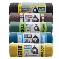 Worki na śmieci 120L do segregacji odpadów 5 kolorów mix 5 x 10szt