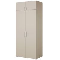 Szafa uchylna z nadstawką Napoli 2D 100 Kaszmir (czarny uchwyt)