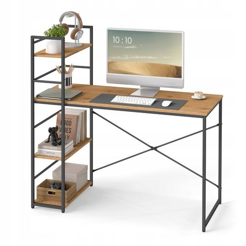 Biurko z Regałem MAX 4.0 Nowoczesne Loft Do Pokoju Biura Dąb na Arena.pl