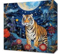Obraz 40x40cm Tygrys w Ogrodzie Gwiazd