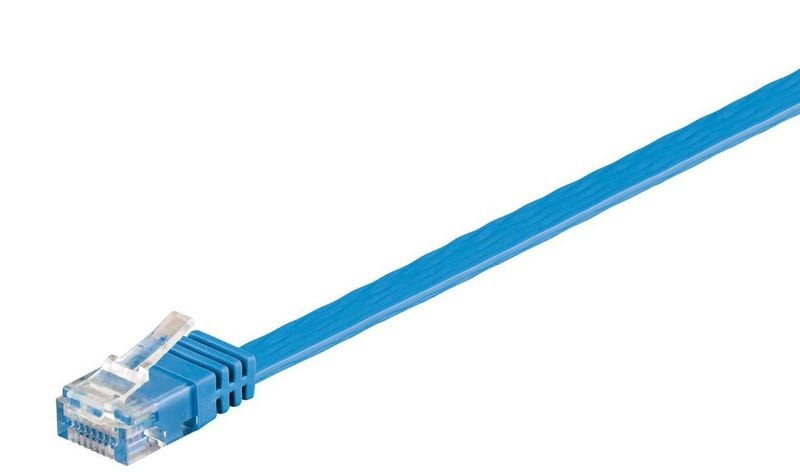 MicroConnect U/UTP CAT6 1M Blue Flat zdjęcie 1