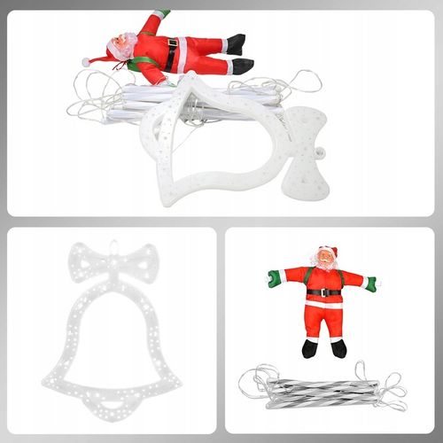 ŚWIĄTECZNE LAMPKI LED DRABINKA ŚWIĘTEGO MIKOŁAJA 8 TRYBÓW 160 CM na Arena.pl