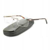 Bezramkowe prostokątne oprawki okularowe ALANIE flex STAL1A Złote/Panterka