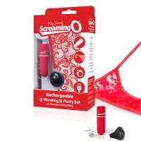 screaming o charged panty vibe red - zdalnie sterowany system z majteczkami