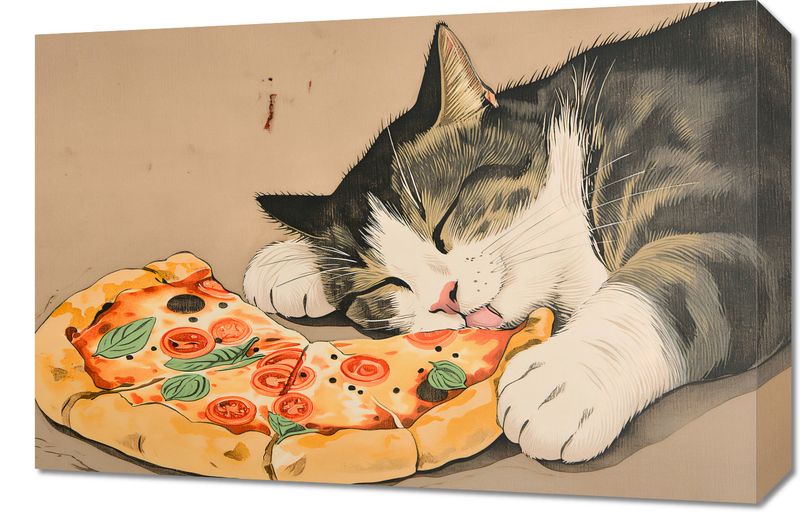 Obraz 60x40cm Pizza Dla Kota zdjęcie 1