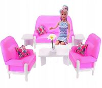 SALON 0573 do domku mebelki meble dla lalek domek sukienki lalka akcesoria