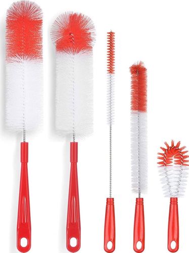 Szczotka do czyszczenia butelek 8szt. Czerwony na Arena.pl