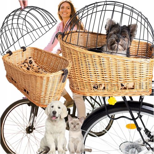 KOSZ ROWEROWY WIKLINOWY NA BAGAŻNIK TRANSPORTER TYLNY KOSZYK DUŻY PODUSZKA na Arena.pl