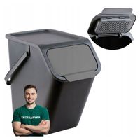 Kosz na śmieci pod zlew na odpady ZMIESZANE kuchenny mały CZARNY 25l