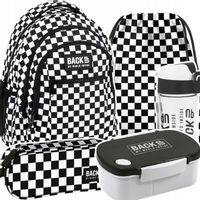 Plecak damski męski miejski w szachownice pojemny plecak szkolny młodzieżow