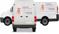 Reklamowa Naklejka na samochód MOBILNY KOSMETOLOG TWOJE LOGO