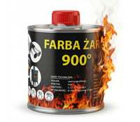 Farba 0,25l Kominkowa Lakier Żaroodporny Do Kominków Trwała 800c Czarna