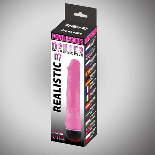 Driller 07 Pink 21,5 Cm Realistic Vibrating zdjęcie 2