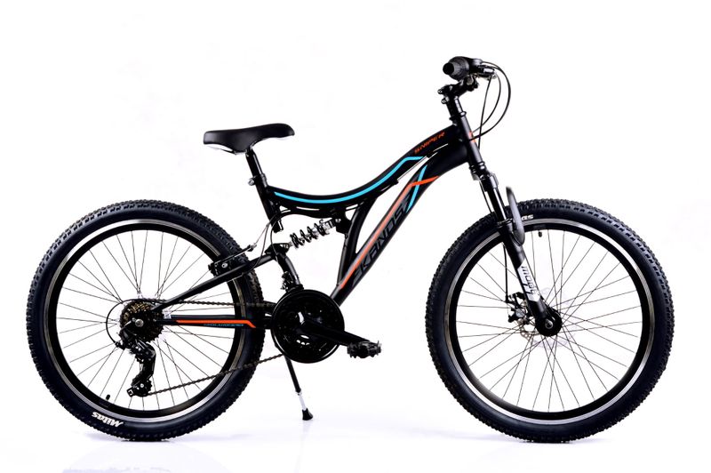 Rower 24 KANDS SNIPER czarnoczerwony mat 2xAMOR 2022 Arena.pl