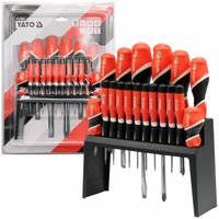 YATO ZESTAW ŚRUBOKRĘTÓW WKRĘTAKÓW Z MAGNESEM PH PŁASKI TORX 18el.