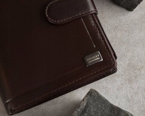duży, skórzany portfel męski na zatrzask - rovicky na Arena.pl