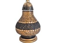 ZNICZ ZNICZE LAMPION NA GRÓB MOZAIKA KARAFA ZŁOTO KORALE +WKŁAD