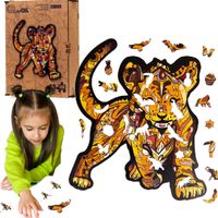 puzzle drewniane układanka lew mały tygrys simba pua4-00751