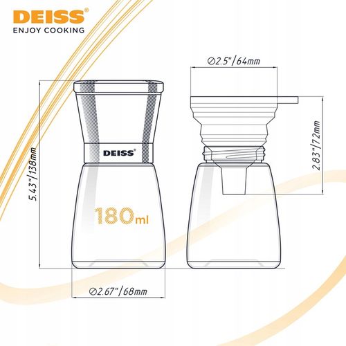 Deiss PRO Zestaw młynków do pieprzu i soli, 2 ręczne młynki i mały lejek na Arena.pl