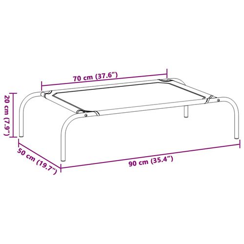 Podwyższone legowisko dla psa Szare Tekstylne i stalowe na Arena.pl
