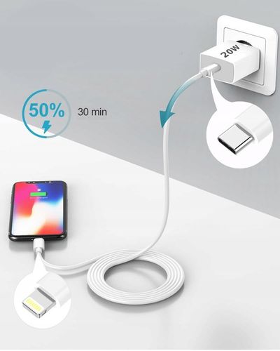 ŁADOWARKA SIECIOWA ZASILACZ PD 20W + KABEL DO IPHONE USB-C LIGHTNING 200cm na Arena.pl