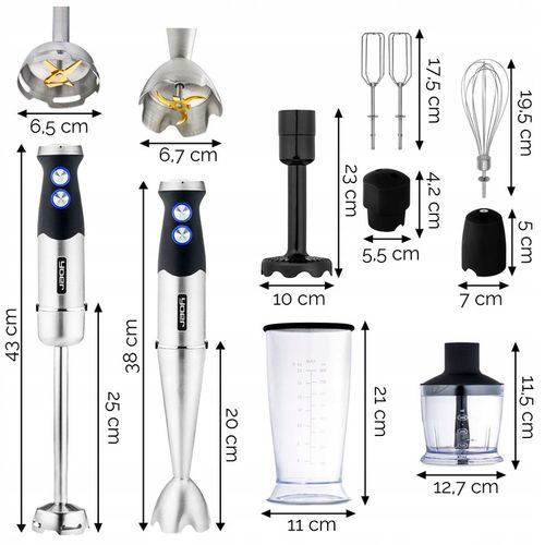 Blender ręczny wielofunkcyjny 8w1 Yoer +Tytanowe ostrza 1500W +14 na Arena.pl