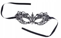 Czarna MASKA koronkowa ażurowa karnawałowa opaska SESJA Festiwal 2C