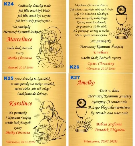 Łańcuszek Złoty 333 Krzyżyk Chrzest Komunia Grawer zdjęcie 2