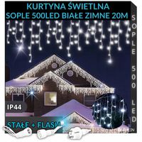 SOPLE LED 500 LAMPKI ZIMNE WISZĄCE 20M ZEWNĘTRZNE WEWNĘTRZNE EFEKT FLASH
