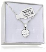 Łańcuszek Srebrny MEDALIK KOMUNIJNY Matka Boska do Komunii na Chrzest 50 cm