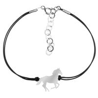 Bransoletka Sznurkowa Konie Konik Koń Srebro 925