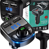 TRANSMITER BLUETOOTH FM MP3 ŁADOWARKA ODTWARZACZ 2X USB AUDIO BT